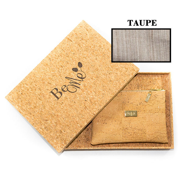 Colecciones 28 Bolso de Mano Corcho-Tela Taupe